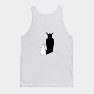 angel and devil cartoon shadow on the wall Tank Top